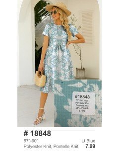 18848 Polyester Knit Blue Floral 18848 Polyester Knit Blue Floral