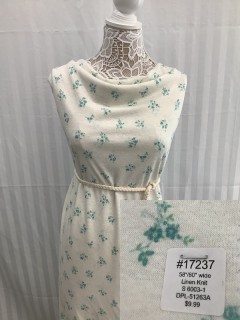 17237 Linen Knit S 6003-1 White Green
