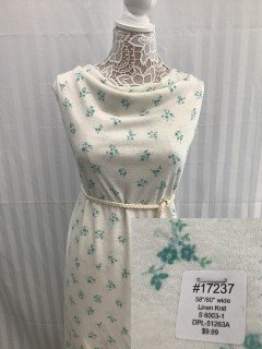 17237 Linen Knit S 6003-1 White Green