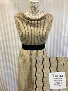 16613 Black Strip Linen Knit Tan